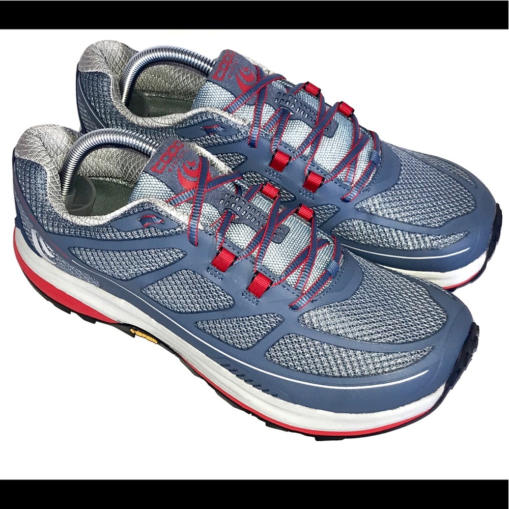 Women’s Athletic Running Shoes - Blue with Red Accents